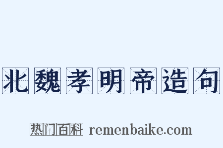 北魏孝明帝造句是什么意思的图片